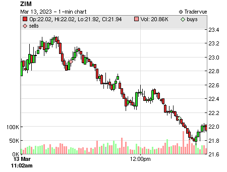 ZIM price chart